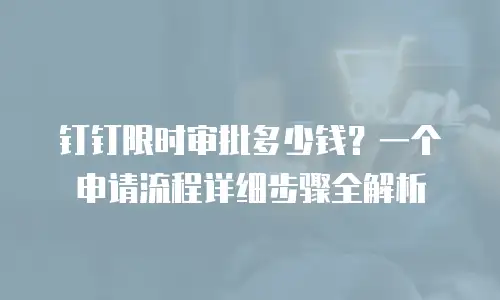 钉钉限时审批多少钱？一个申请流程详细步骤全解析