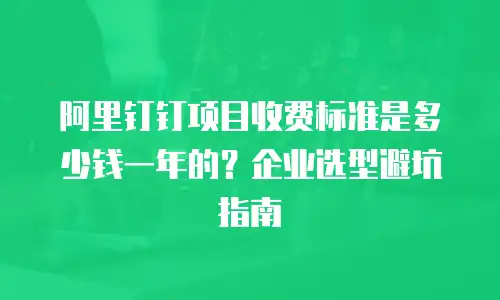 阿里钉钉项目收费标准是多少钱一年的？企业选型避坑指南