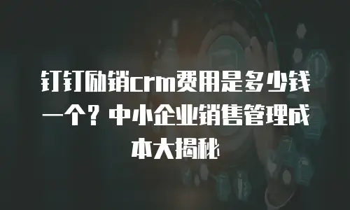 钉钉励销crm费用是多少钱一个？中小企业销售管理成本大揭秘