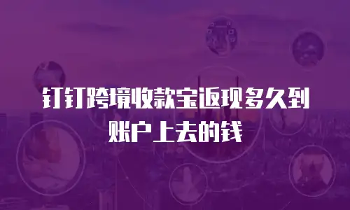 钉钉跨境收款宝返现多久到账户上去的钱
