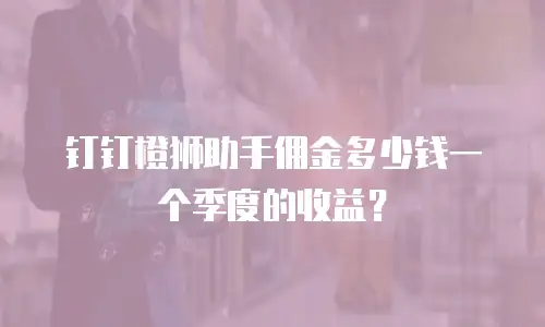 钉钉橙狮助手佣金多少钱一个季度的收益？