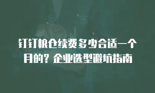 钉钉粮仓续费多少合适一个月的？企业选型避坑指南