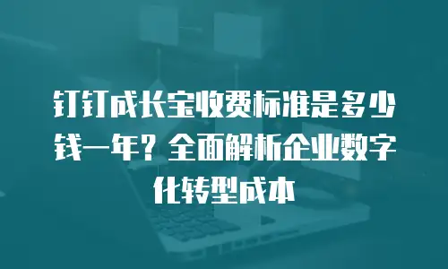 钉钉成长宝收费标准是多少钱一年？全面解析企业数字化转型成本