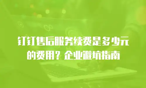 钉钉售后服务续费是多少元的费用？企业避坑指南