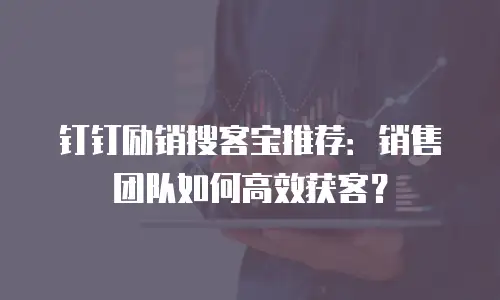 钉钉励销搜客宝推荐：销售团队如何高效获客？