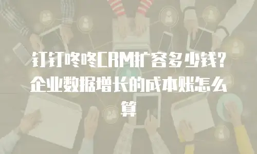 钉钉咚咚CRM扩容多少钱？企业数据增长的成本账怎么算