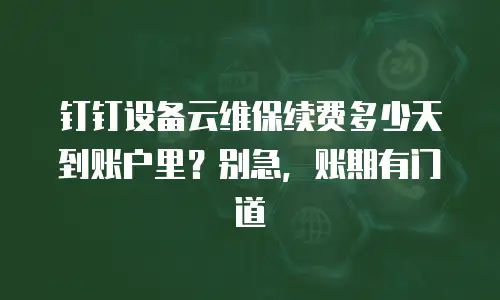 钉钉设备云维保续费多少天到账户里？别急，账期有门道