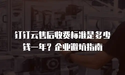 钉钉云售后收费标准是多少钱一年？企业避坑指南