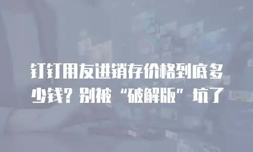 钉钉用友进销存价格到底多少钱？别被“破解版”坑了