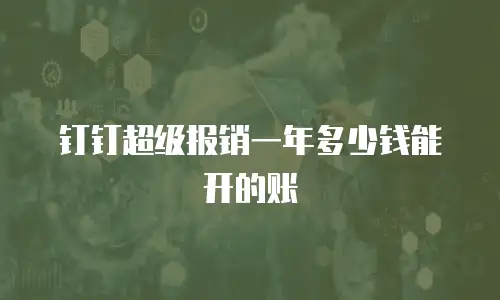 钉钉超级报销一年多少钱能开的账
