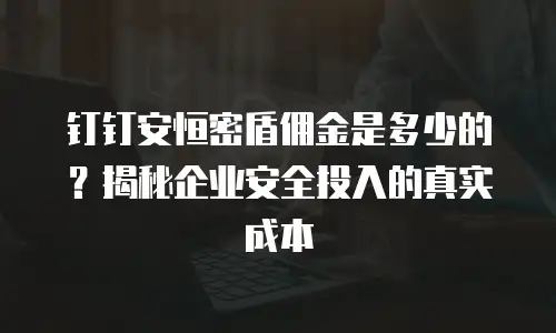 钉钉安恒密盾佣金是多少的？揭秘企业安全投入的真实成本