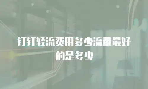 钉钉轻流费用多少流量最好的是多少