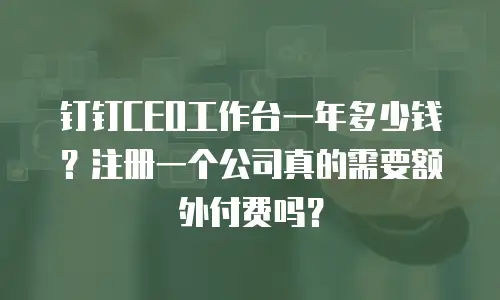 钉钉CEO工作台一年多少钱？注册一个公司真的需要额外付费吗？