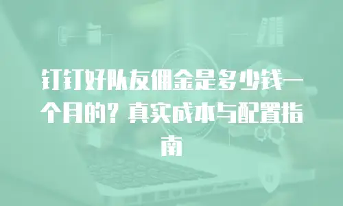 钉钉好队友佣金是多少钱一个月的？真实成本与配置指南