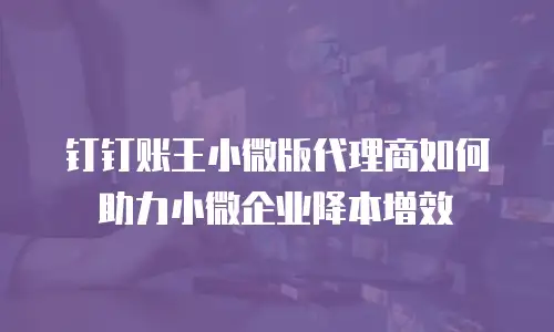 钉钉账王小微版代理商如何助力小微企业降本增效