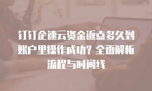 钉钉企速云资金返点多久到账户里操作成功？全面解析流程与时间线