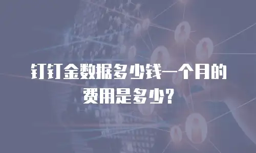 钉钉金数据多少钱一个月的费用是多少？