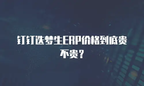 钉钉迭梦生ERP价格到底贵不贵？