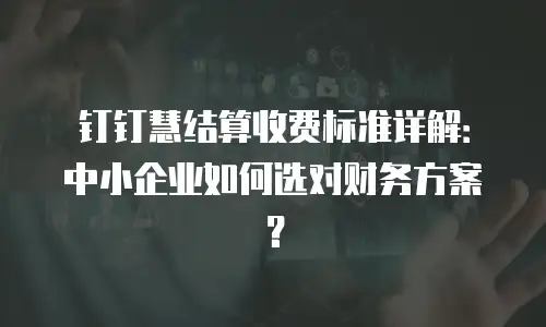 钉钉慧结算收费标准详解：中小企业如何选对财务方案？