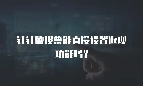 钉钉微投票能直接设置返现功能吗？