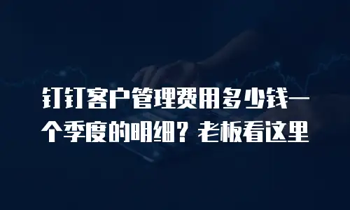 钉钉客户管理费用多少钱一个季度的明细？老板看这里