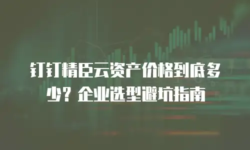 钉钉精臣云资产价格到底多少？企业选型避坑指南