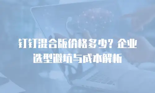 钉钉混合版价格多少？企业选型避坑与成本解析