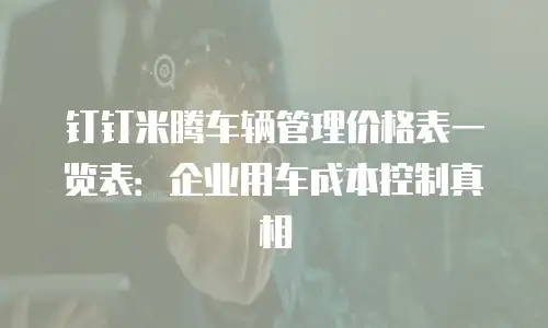 钉钉米腾车辆管理价格表一览表：企业用车成本控制真相