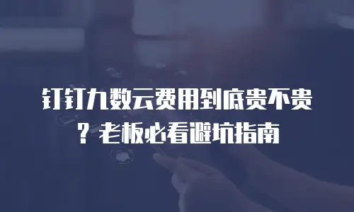 钉钉九数云费用到底贵不贵？老板必看避坑指南