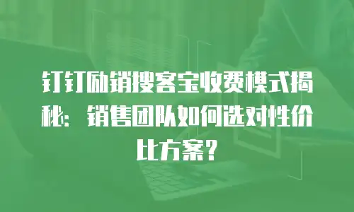 钉钉励销搜客宝收费模式揭秘：销售团队如何选对性价比方案？