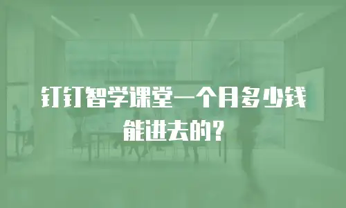 钉钉智学课堂一个月多少钱能进去的？