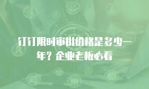 钉钉限时审批价格是多少一年？企业老板必看