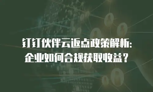 钉钉伙伴云返点政策解析：企业如何合规获取收益？