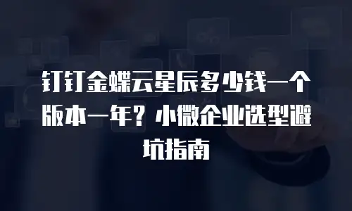 钉钉金蝶云星辰多少钱一个版本一年？小微企业选型避坑指南