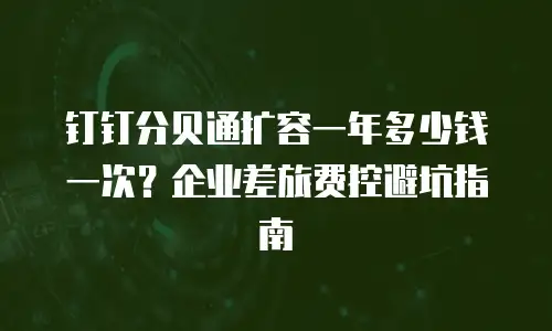 钉钉分贝通扩容一年多少钱一次？企业差旅费控避坑指南