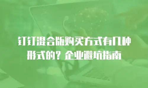钉钉混合版购买方式有几种形式的？企业避坑指南