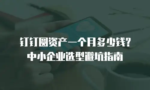 钉钉圆资产一个月多少钱？中小企业选型避坑指南