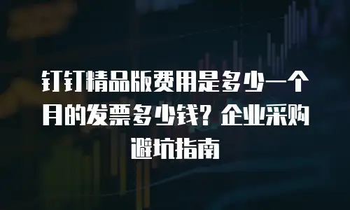 钉钉精品版费用是多少一个月的发票多少钱？企业采购避坑指南