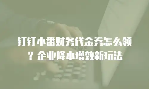 钉钉小番财务代金券怎么领？企业降本增效新玩法
