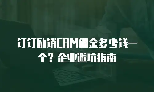 钉钉励销CRM佣金多少钱一个？企业避坑指南