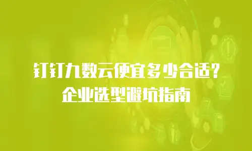 钉钉九数云便宜多少合适？企业选型避坑指南