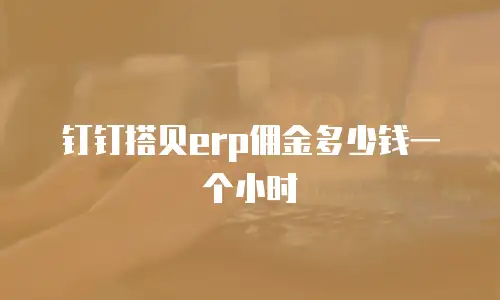 钉钉搭贝erp佣金多少钱一个小时