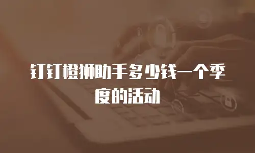 钉钉橙狮助手多少钱一个季度的活动
