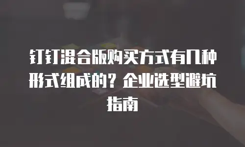 钉钉混合版购买方式有几种形式组成的？企业选型避坑指南