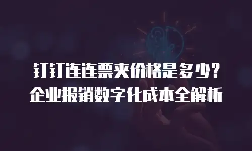 钉钉连连票夹价格是多少？企业报销数字化成本全解析