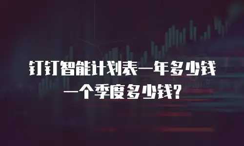 钉钉智能计划表一年多少钱一个季度多少钱？