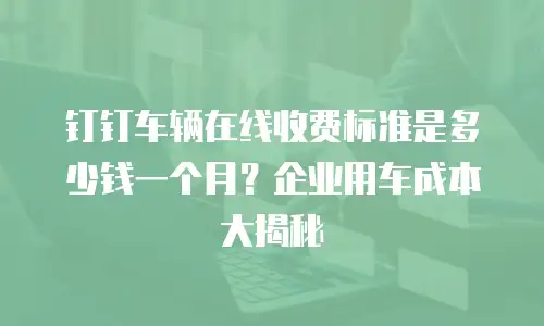 钉钉车辆在线收费标准是多少钱一个月？企业用车成本大揭秘