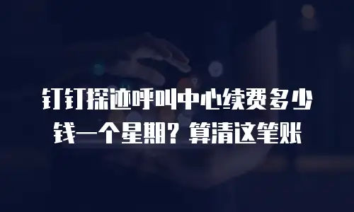 钉钉探迹呼叫中心续费多少钱一个星期？算清这笔账