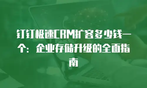 钉钉极速CRM扩容多少钱一个：企业存储升级的全面指南