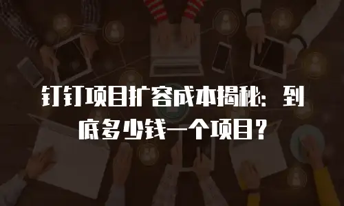 钉钉项目扩容成本揭秘：到底多少钱一个项目？